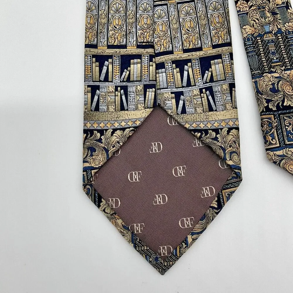 Daniel De Fasson Ionic Tie 100% Silk Blue Handmade Tie‎ Designer